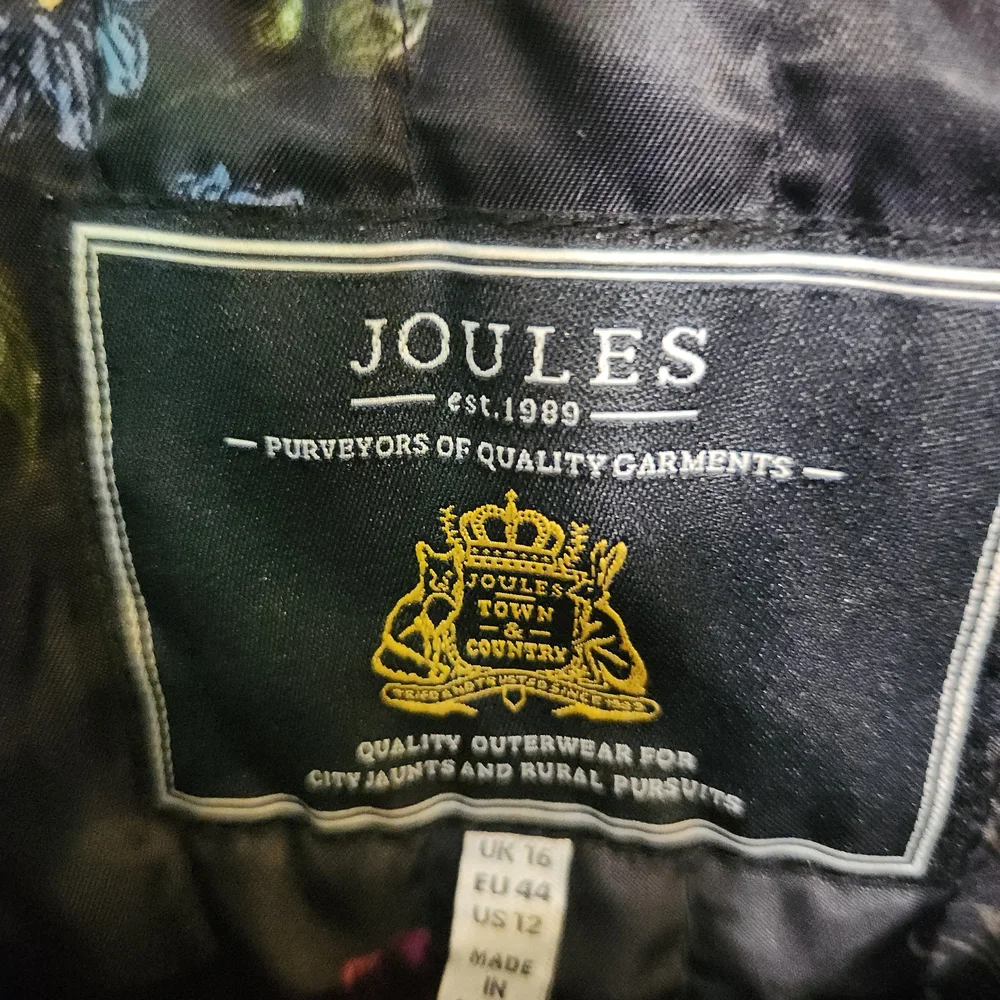 Women's Joules Blue Plaid Herringbone Fieldcoat UK 16/US 12 - Picture 4 of 6